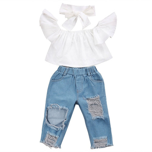 Baby Jean Headband Outfit